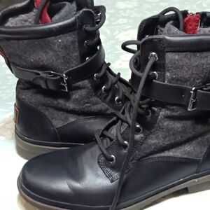Ugg Black and Gray Lace-Up Boots